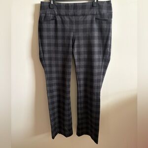 New York & Company Black Plaid Straight Leg Pants